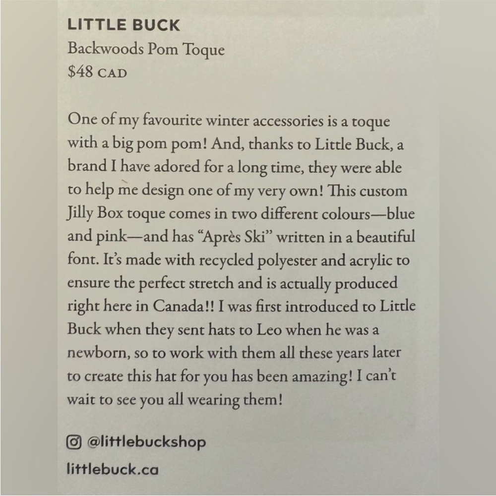 Little Buck Après Ski Pink and White Beanie - Picture 6 of 6